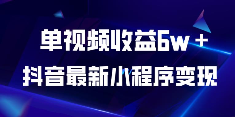 抖音最新小程序变现项目，单视频收益6w＋，小白可做【揭秘】-猫哥网资源库