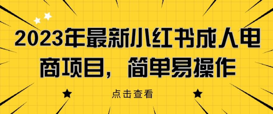2023年最新小红书成人电商项目，简单易操作【详细教程】【揭秘】-猫哥网资源库