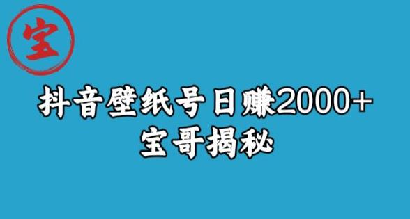 宝哥抖音壁纸号日赚2000+，不需要真人露脸就能操作【揭秘】-猫哥网资源库