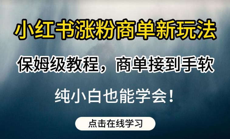 小红书涨粉商单新玩法，保姆级教程，商单接到手软，纯小白也能学会【揭秘】-猫哥网资源库