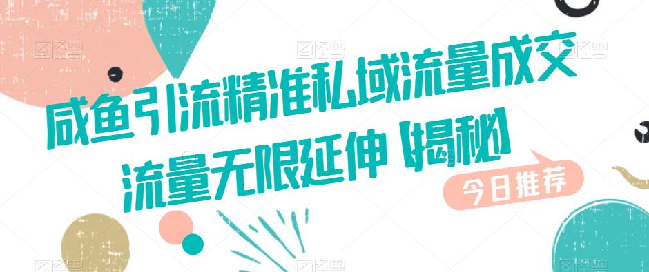 咸鱼引流精准私域流量成交流量无限延伸【揭秘】-猫哥网资源库