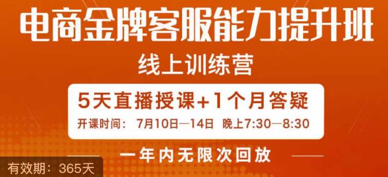 电商金牌客服能力提升班，提升客服能力是你店铺业绩的关键要素-猫哥网资源库