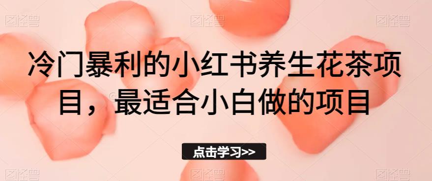 冷门暴利的小红书养生花茶项目，最适合小白做的项目【揭秘】-猫哥网资源库