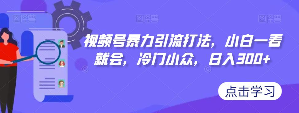 视频号暴力引流打法，小白一看就会，冷门小众，日入300+【揭秘】-猫哥网资源库