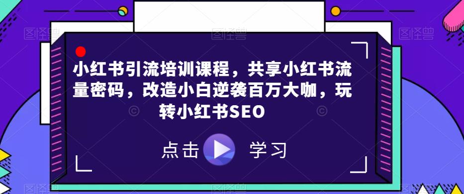 小红书引流培训课程，共享小红书流量密码，改造小白逆袭百万大咖，玩转小红书SEO-猫哥网资源库