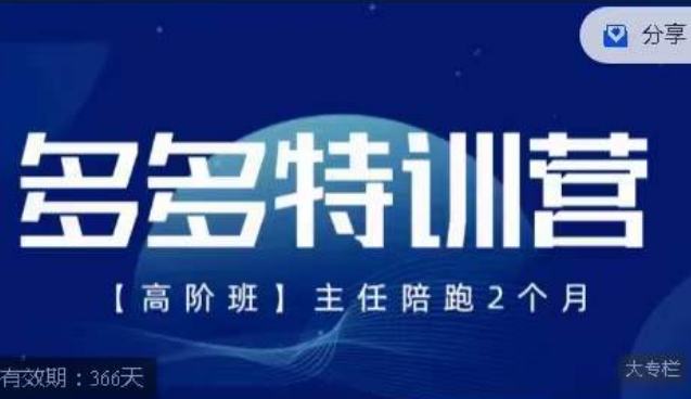 纪主任·多多特训营高阶班【9月13日更新】，拼多多最新玩法技巧落地实操-猫哥网资源库
