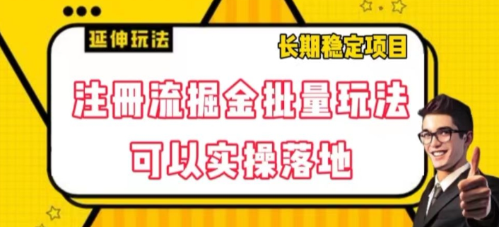 注册流掘金批量玩法，可以实操落地【揭秘】-猫哥网资源库