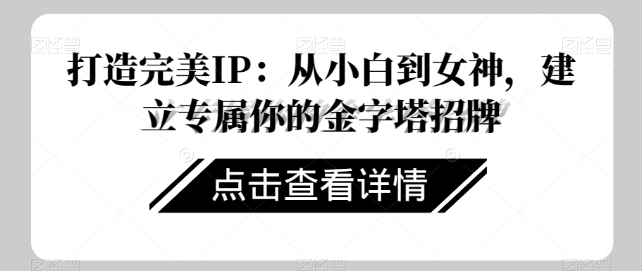打造完美IP：从小白到女神，建立专属你的金字塔招牌-猫哥网资源库
