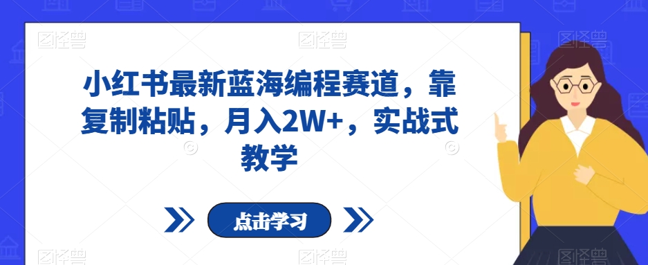 小红书最新蓝海编程赛道，靠复制粘贴，月入2W+，实战式教学【揭秘】-猫哥网资源库
