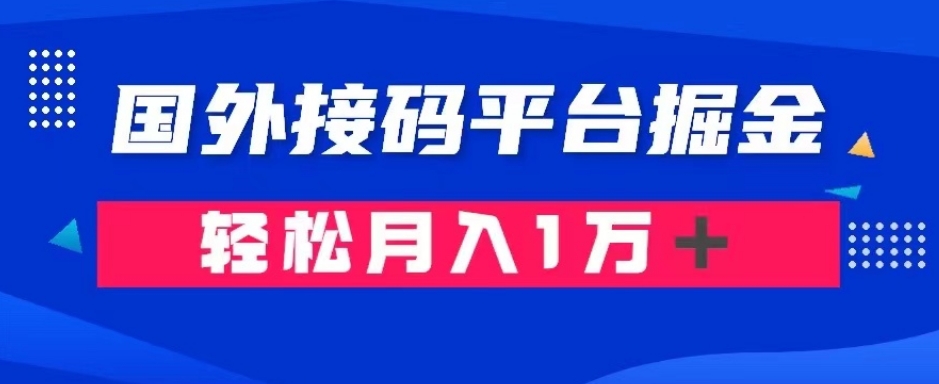 通过国外接码平台掘金：成本1.3，利润10＋，轻松月入1万＋【揭秘】-猫哥网资源库