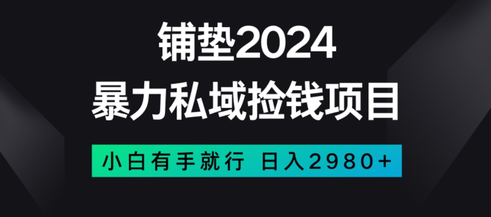 暴力私域捡钱项目，小白无脑操作，日入2980【揭秘】-猫哥网资源库