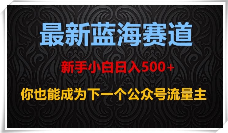 最新蓝海赛道，新手小白日入500+，你也能成为下一个公众号流量主【揭秘】-猫哥网资源库