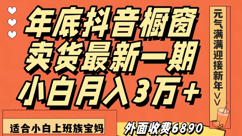 外面收费6890元年底抖音橱窗卖货最新一期，小白月入3万，适合小白上班族宝妈【揭秘】-猫哥网资源库