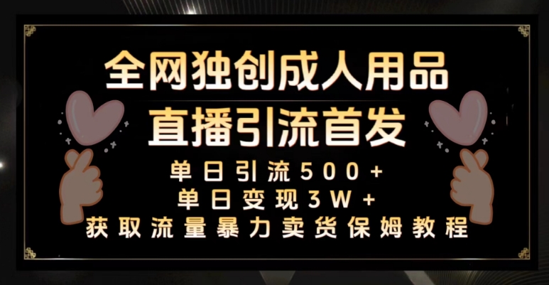 全网独创真人主播+无人直播单日引流500+，橙人用品暴力卖货单日变现3W+保姆似教学2.0【揭秘】-猫哥网资源库