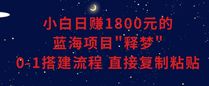 小白能日赚1800元的蓝海项目”释梦”0-1搭建流程可直接复制粘贴长期做【揭秘】-猫哥网资源库