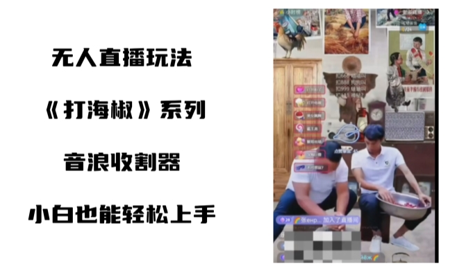 打海椒无人直播整蛊项目，小白轻松上手撸音浪收割器-猫哥网资源库