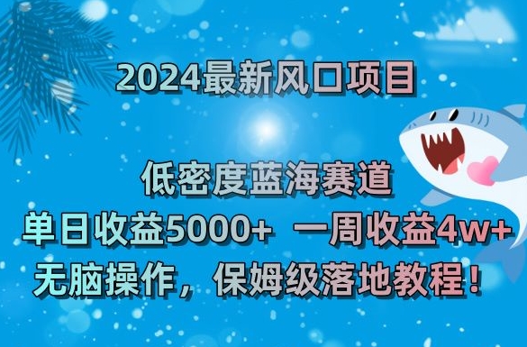 2024最新风口项目，低密度蓝海赛道，单日收益5000+，一周收益4w+！【揭秘】-猫哥网资源库