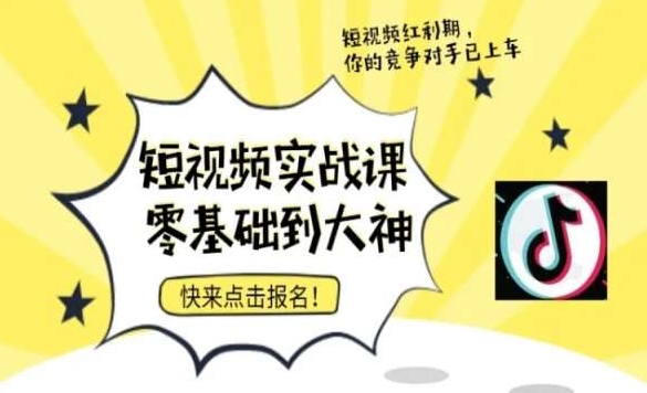 短视频零基础落地实操训练营，短视频实战课零基础到大神-猫哥网资源库