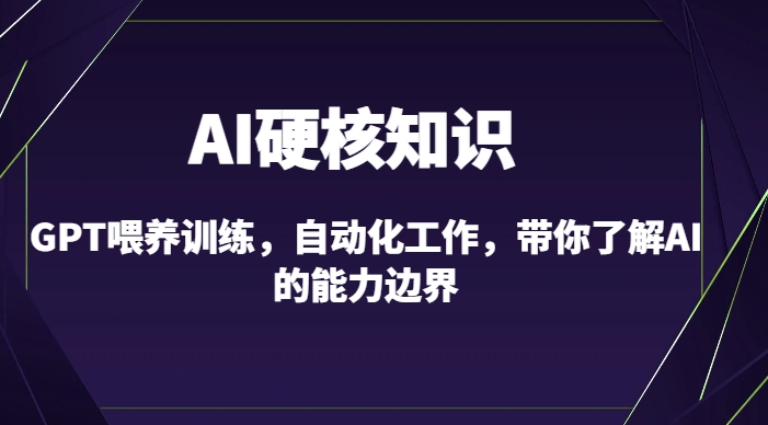 AI硬核知识-GPT喂养训练，自动化工作，带你了解AI的能力边界（10节课）-猫哥网资源库