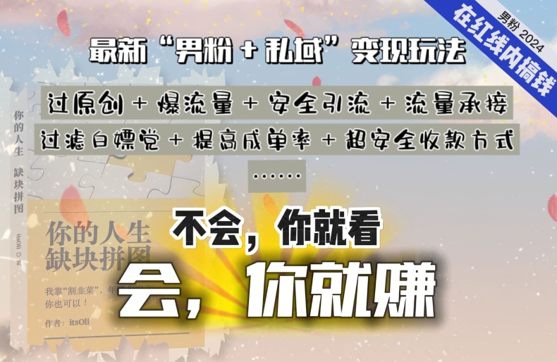 2024，“男粉+私域”还是最耐造、最赚、最轻松、最愉快的变现方式【揭秘】-猫哥网资源库
