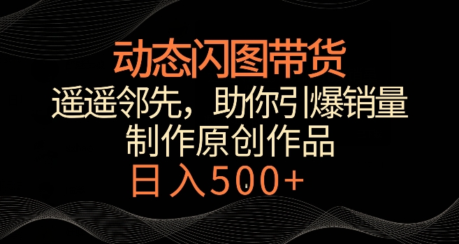 动态闪图带货，遥遥领先，冷门玩法，助你轻松引爆销量，日赚500+【揭秘】-猫哥网资源库