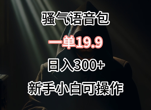 0成本卖骚气语音包，一单19.9.日入300+【揭秘】-猫哥网资源库