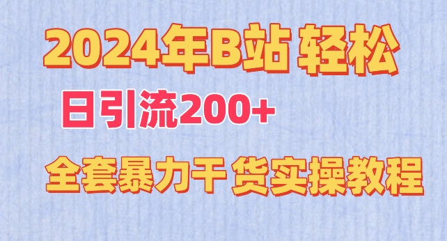 2024年B站轻松日引流200+的全套暴力干货实操教程【揭秘】-猫哥网资源库