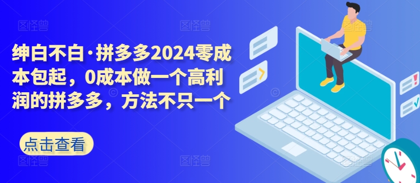 拼多多2024零成本包起，0成本做一个高利润的拼多多，方法不只一个-猫哥网资源库