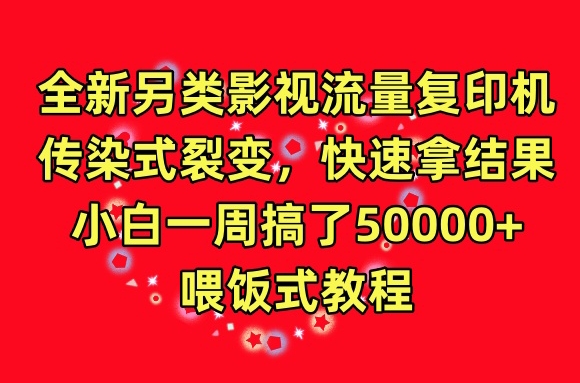 全新另类影视流量复印机，传染式裂变，快速拿结果，小白一周搞了50000+，喂饭式教程【揭秘】-猫哥网资源库