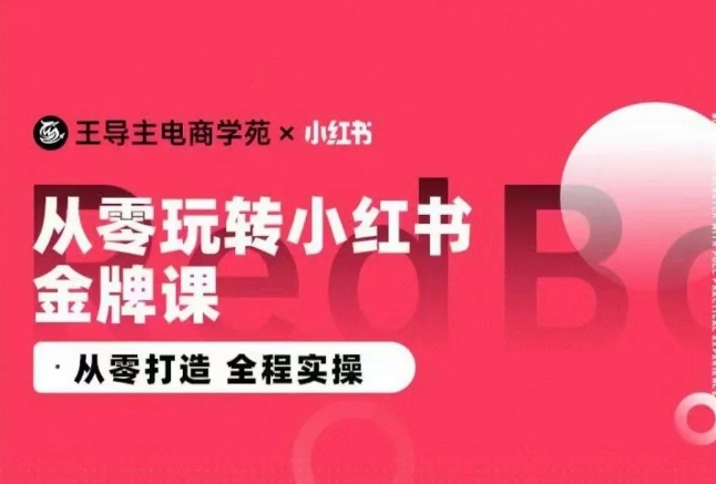 王导主·小红书电商运营实操课，​从零打造  全程实操-猫哥网资源库