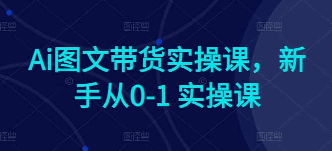 Ai图文带货实操课，新手从0-1 实操课-猫哥网资源库
