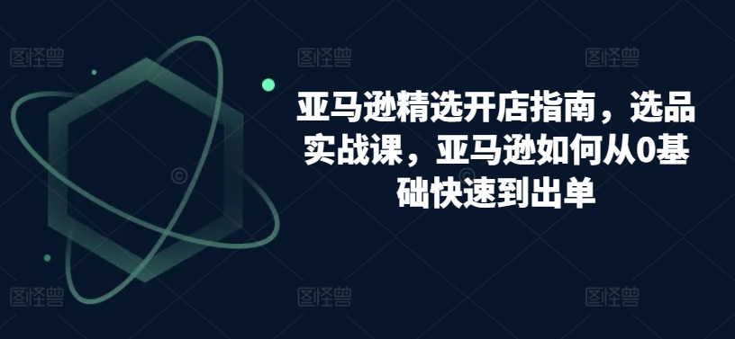 亚马逊精选开店指南，选品实战课，亚马逊如何从0基础快速到出单-猫哥网资源库