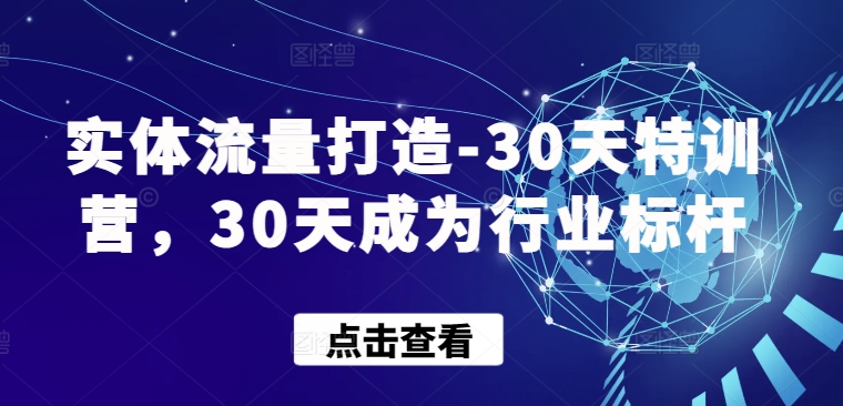 实体流量打造-30天特训营，30天成为行业标杆-猫哥网资源库