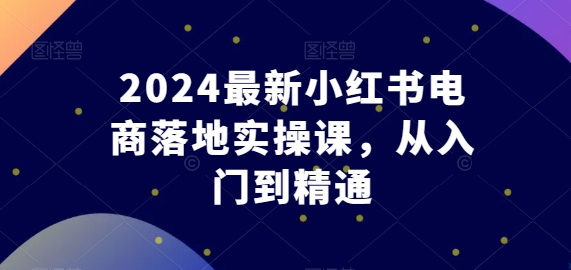 2024最新小红书电商落地实操课，从入门到精通-猫哥网资源库