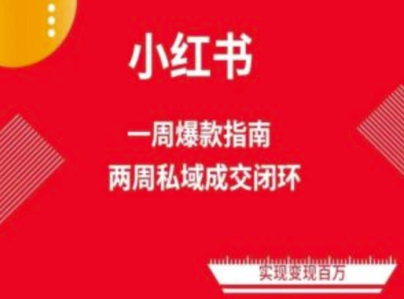 爆款小红书免费流量体系课程(两周变现)，小红书电商教程-猫哥网资源库