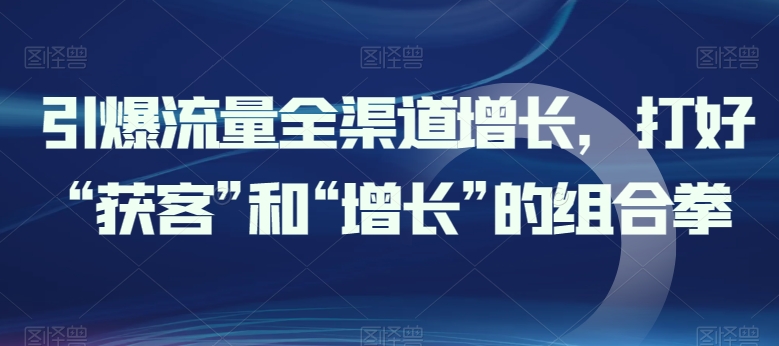 引爆流量全渠道增长，打好“获客”和“增长”的组合拳-猫哥网资源库