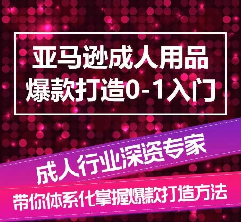 亚马逊成人用品爆款打造0-1入门，系统化讲解亚马逊成人用品爆款打造的流程-猫哥网资源库