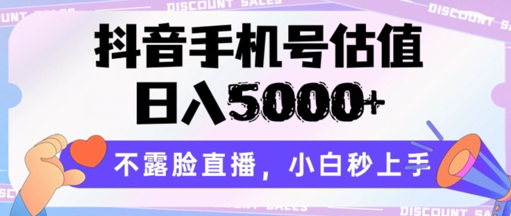 抖音手机号估值，日入5000+，不露脸直播，小白秒上手【揭秘】-猫哥网资源库