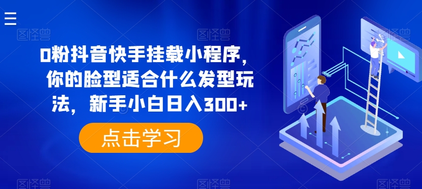 0粉抖音快手挂载小程序，你的脸型适合什么发型玩法，新手小白日入300+【揭秘】-猫哥网资源库