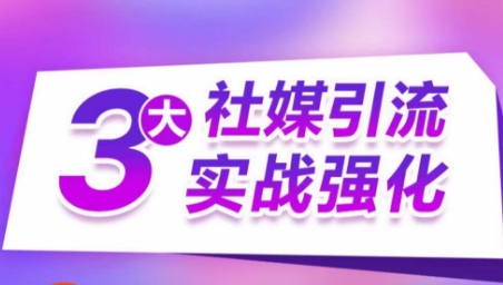 3大社媒引流实战强化，多渠道站外引流，高效精准获客，订单销售额翻倍增长-猫哥网资源库