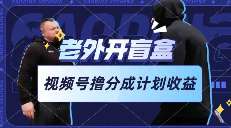 老外开盲盒视频，撸视频号分成计划收益，每天只需一小时，新手小白轻松上手【揭秘】-猫哥网资源库