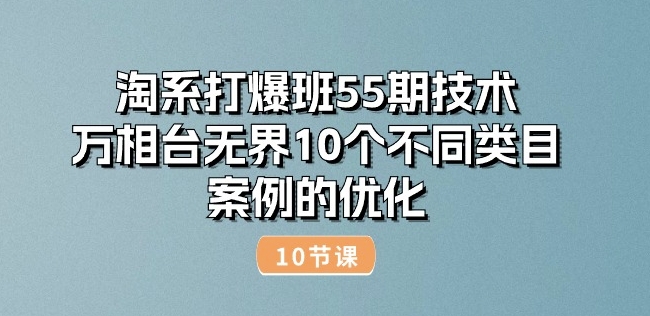 淘系打爆班55期技术：万相台无界10个不同类目案例的优化(10节)-猫哥网资源库