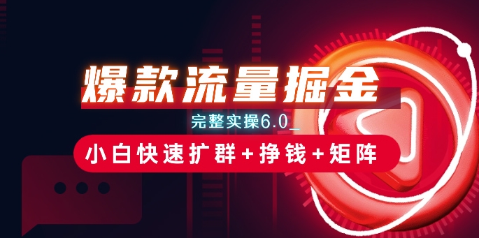 爆款流量掘金_完整实操6.0_小白快速扩群+挣钱+矩阵思路【揭秘】-猫哥网资源库