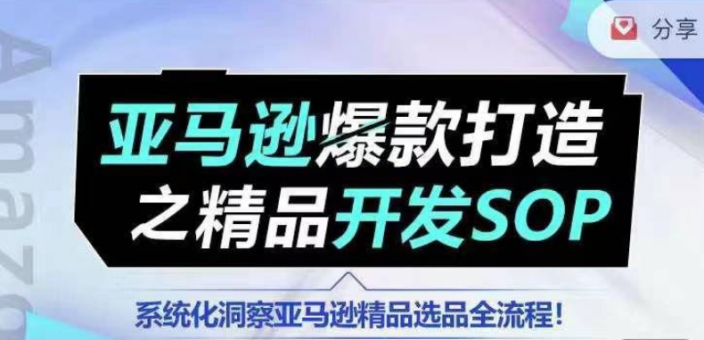 【训练营】亚马逊爆款打造之精品开发SOP，系统化洞察亚马逊精品选品全流程-猫哥网资源库