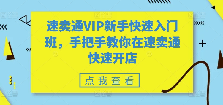 速卖通VIP新手快速入门班，手把手教你在速卖通快速开店-猫哥网资源库