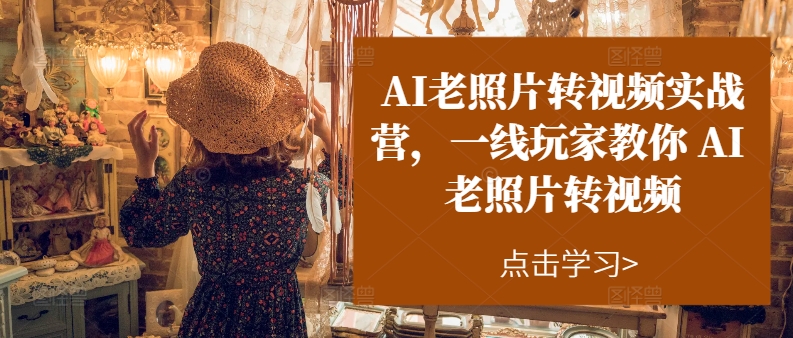 AI老照片转视频实战营，一线玩家教你AI老照片转视频-猫哥网资源库