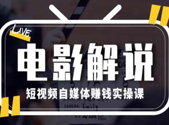 电影解说短视频自媒体赚钱实操课，教你做电影解说短视频，月赚1万-猫哥网资源库