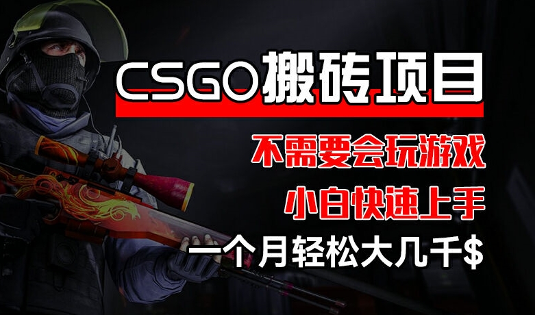CSGO 装备搬砖项目，操作简单，不需要会玩游戏，小白也能快速上手，一个月轻松大几千【揭秘】-猫哥网资源库