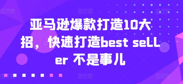 亚马逊爆款打造10大招，快速打造best seller 不是事儿-猫哥网资源库