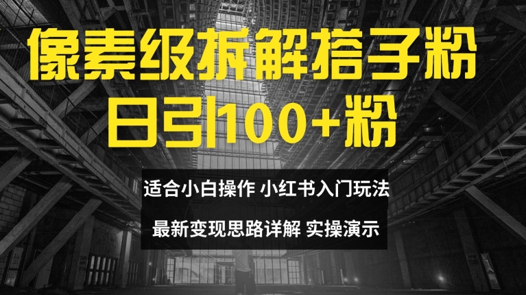 像素级拆解搭子粉，日引100+，小白看完可上手，最新变现思路详解【揭秘】-猫哥网资源库